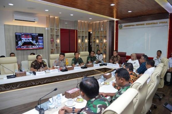 Video Conference dengan Kemendagri, Wagub Pastikan Sumut Siap Sukseskan Pemilu 2019