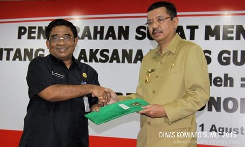 Dirjen Otda Serahkan Surat Mendagri Tentang Plt. Gubsu