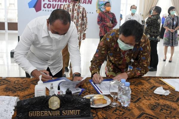 GTPP Covid-19 Sumut Terima Bantuan Alkes Hingga Makanan