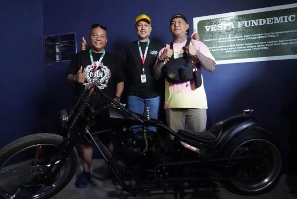 Modifikasi Chopper Mesin Vespa Karya Anak Sumut Dipajang di Museum Vespa VWD 2022, Ini Kata Ijeck