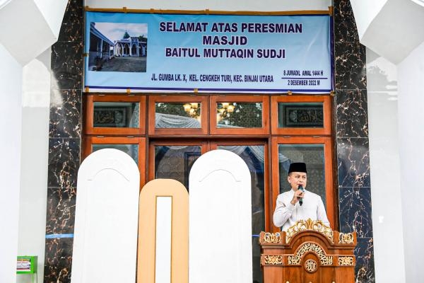 Resmikan Masjid Baitul Muttaqin Sudji, Musa Rajekshah Ajak Masyarakat Memakmurkannya