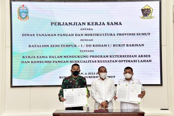 Kerja Sama Optimasi Lahan dengan Yon Zipur-1/DD, Gubernur Edy Rahmayadi Berharap Semakin Banyak Lahan Produktif di Sumut