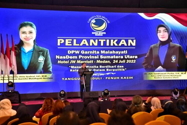  Hadiri Pelantikan Garda Wanita Nasdem Sumut, Gubernur Sebut Gerakan Perempuan Bukan Sekadar Platform